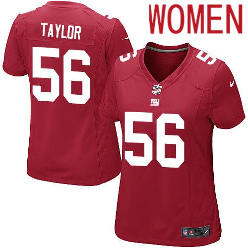 Cheap Women New York Giants 56 Lawrence Taylor Nike Red Game NFL Jersey